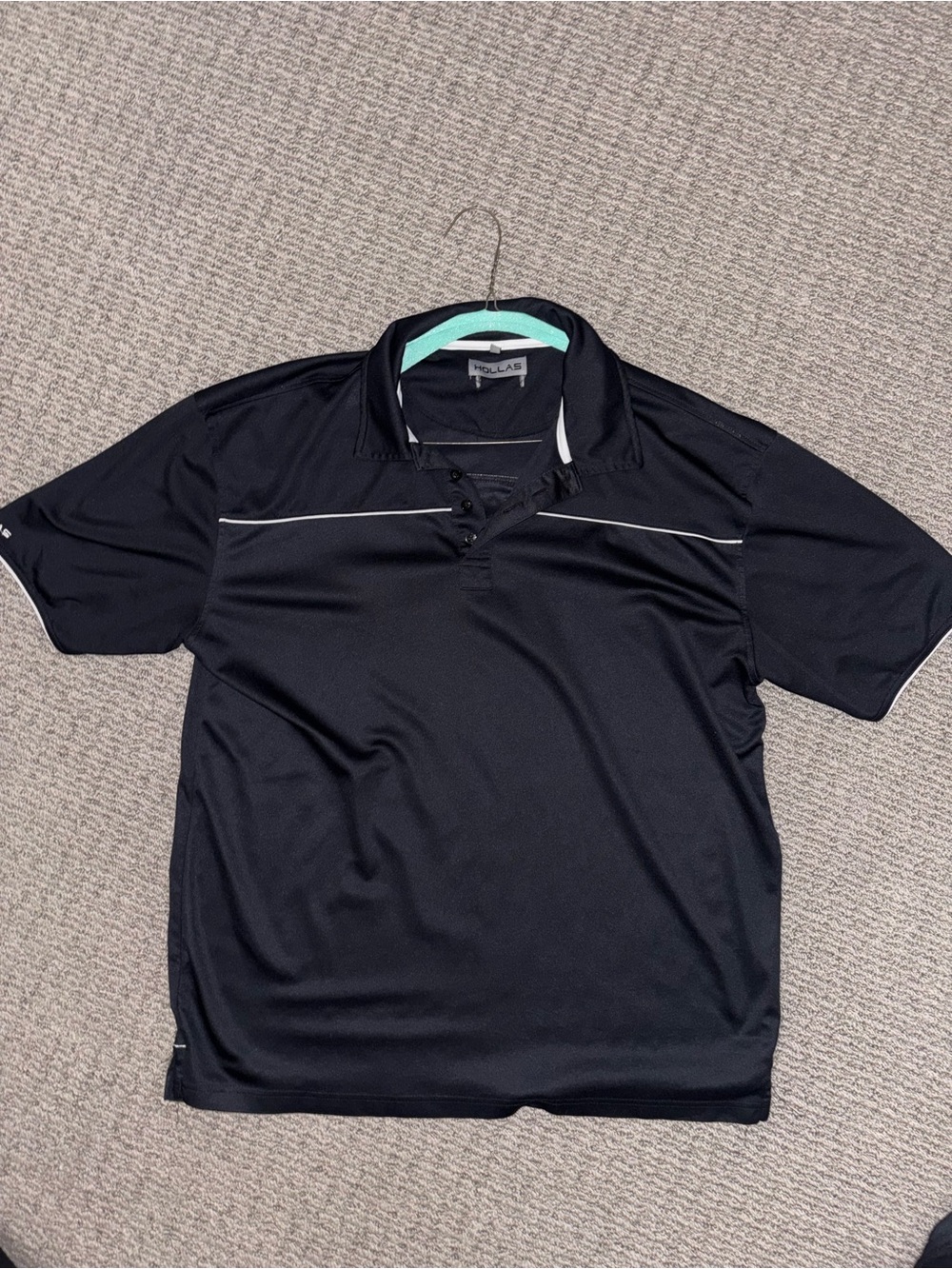 Men's Black Polo with Subtle Contrast Piping - Size XL